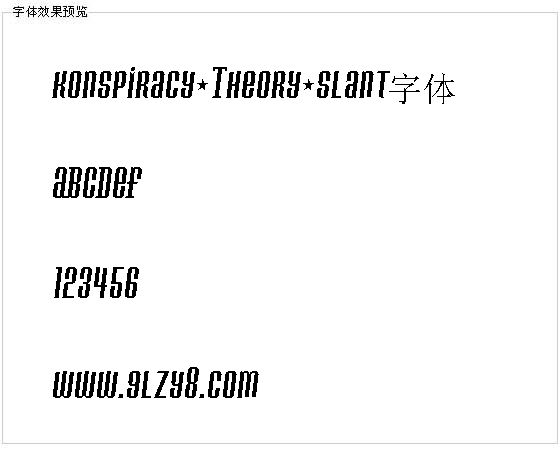 konspiracy Theory slant字体