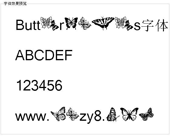 Butterflies字体