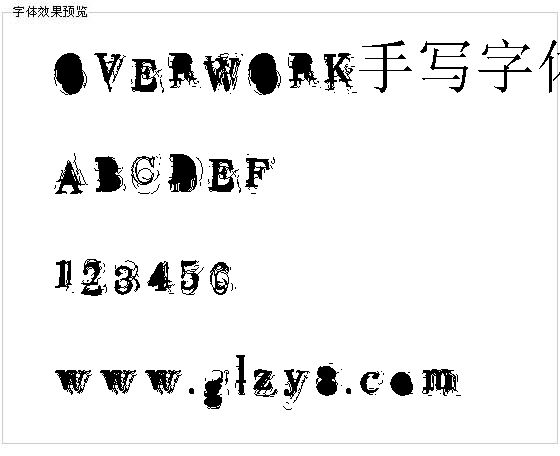 OVERWORK手写字体