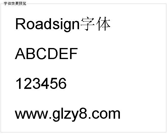 Roadsign字体