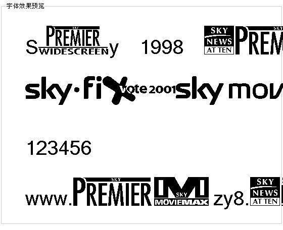 Sky 1998 channel logos字体