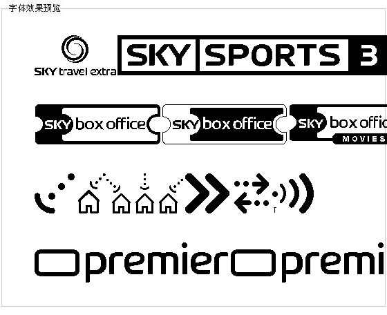 Sky tv channel logos字体