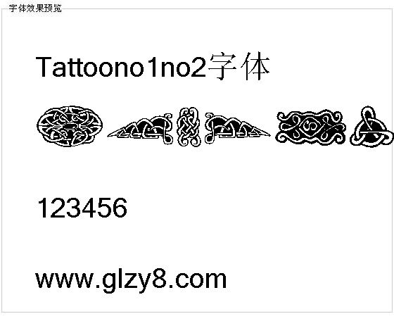 Tattoono1no2字体