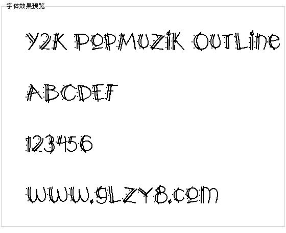 Y2K PopMuzik Outline AOE字体