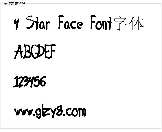 4 Star Face Font字体