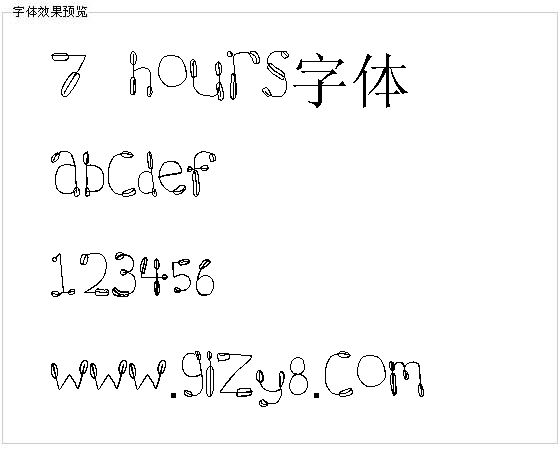 7 hours字体