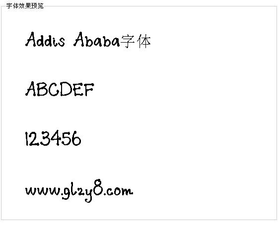 Addis Ababa字体