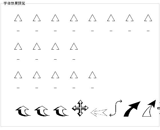 箭头指示图形字体