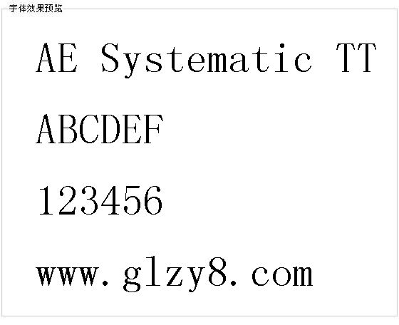 AE Systematic TT (BRK)字体