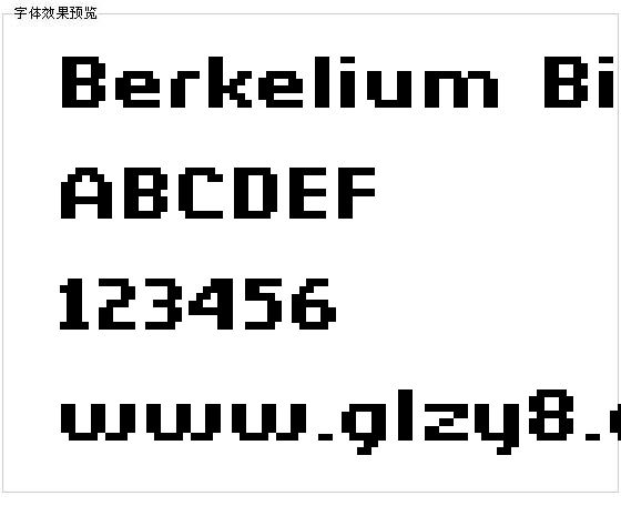 Berkelium Bitmap字体