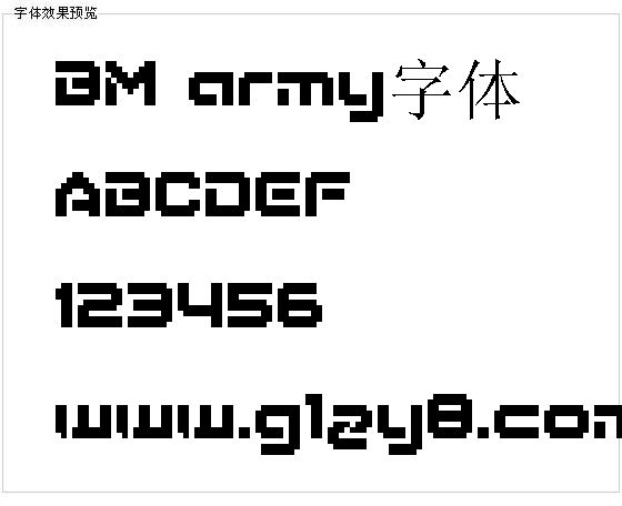 BM army字体