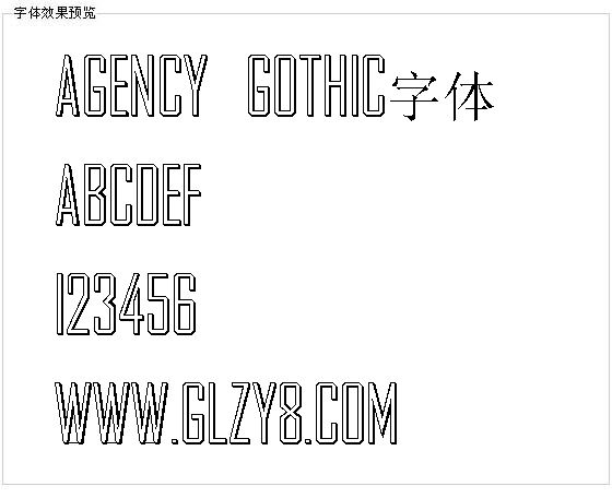 Agency Gothic字体