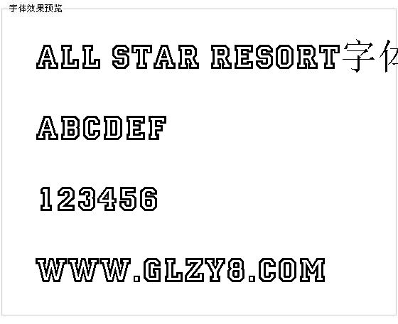 All Star Resort字体