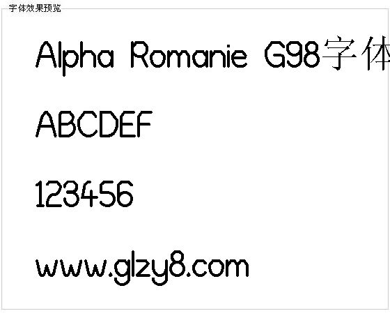 Alpha Romanie G98字体