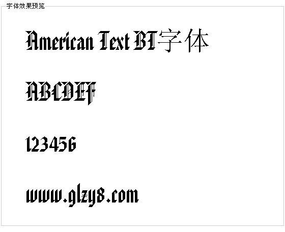 American Text BT字体