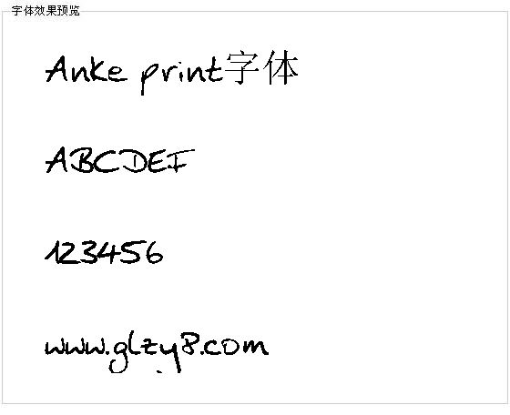 Anke print字体