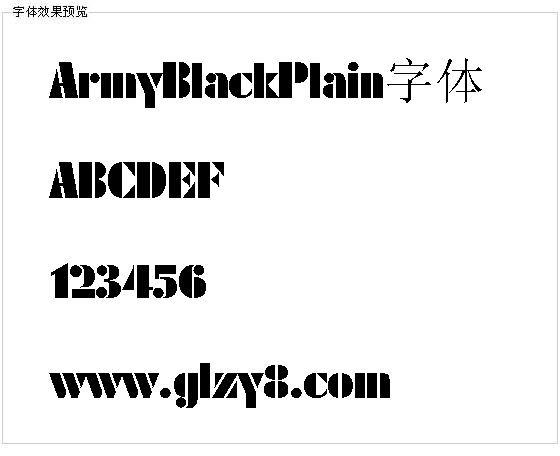 ArmyBlackPlain字体