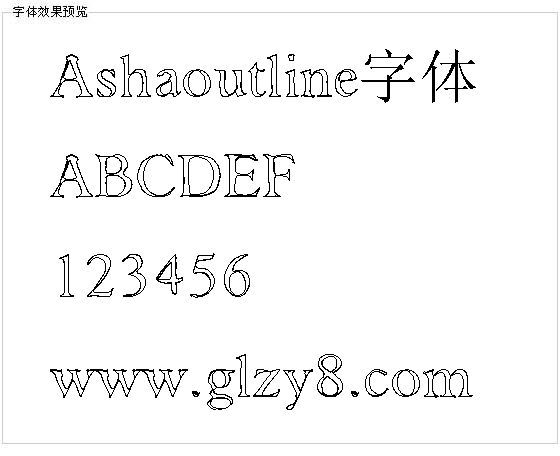 Ashaoutline字体