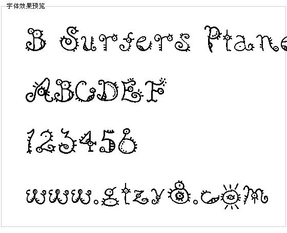 B Surfers Plane字体