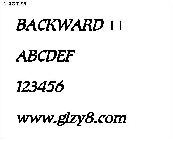 BACKWARD字体