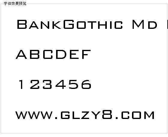 BankGothic Md BT字体