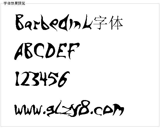 Barbedink字体