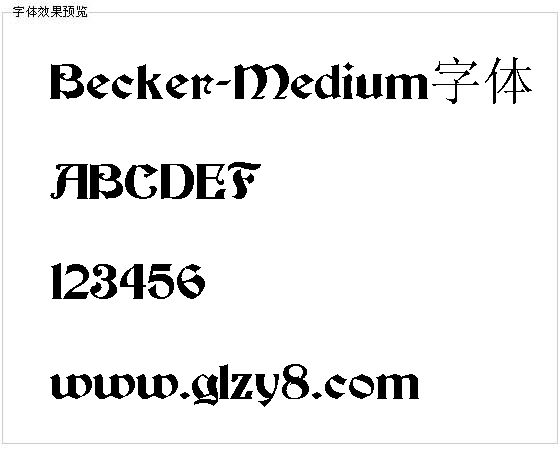 Becker-Medium字体