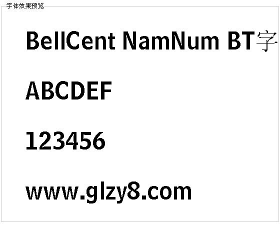 BellCent NamNum BT字体