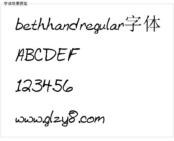 bethhandregular字体