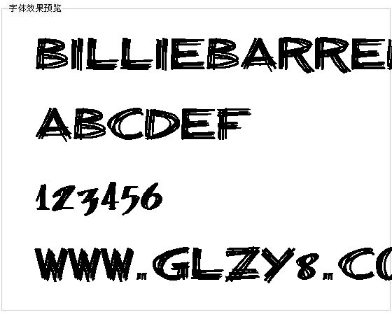 Billiebarred字体