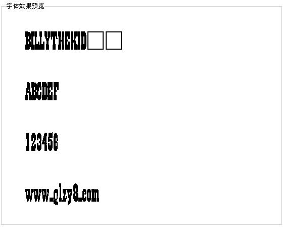 BILLYTHEKID字体