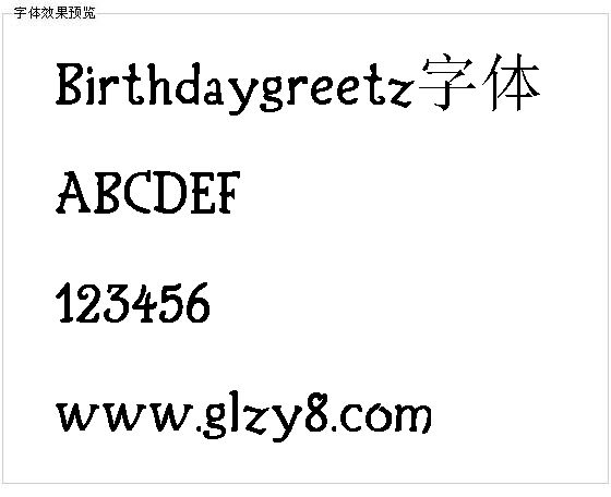 Birthdaygreetz字体