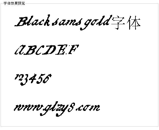 Black sams gold字体