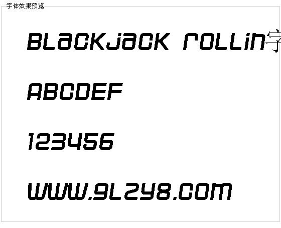 Blackjack rollin字体