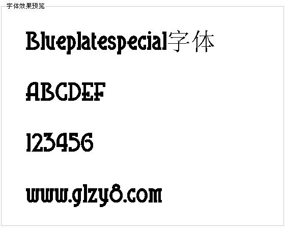 Blueplatespecial字体