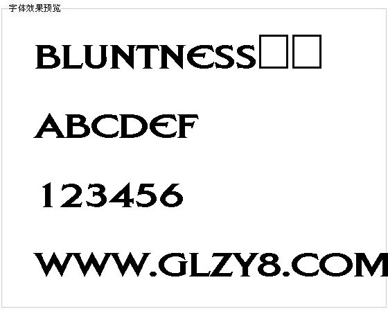 BLUNTNESS字体