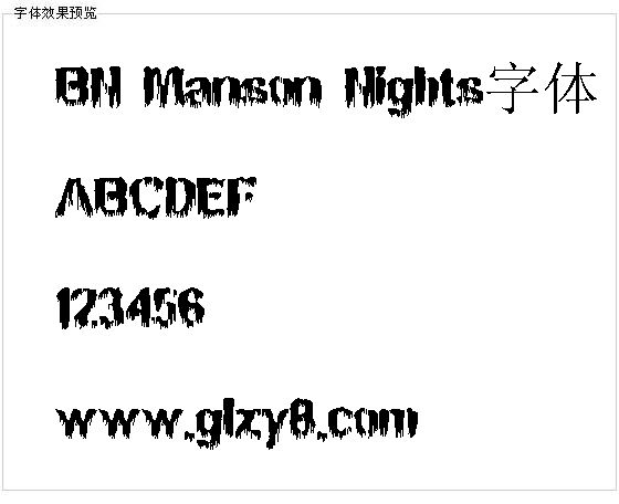 BN Manson Nights字体