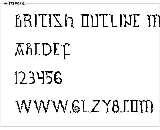 British Outline Majuscules字体