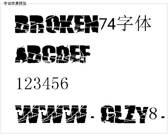 Broken74字体