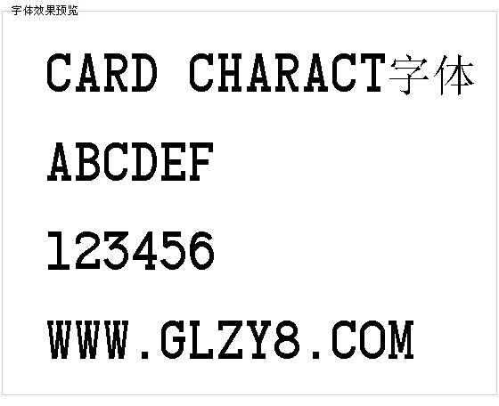 Card Charact字体