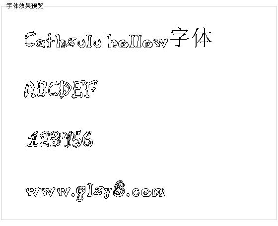 Cathzulu hollow字体