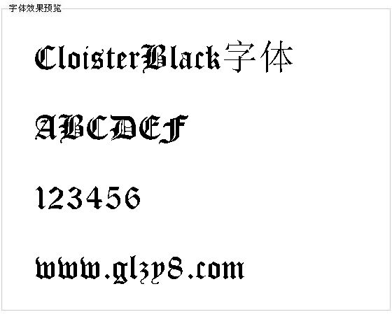 CloisterBlack字体