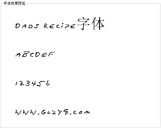 Dads Recipe字体