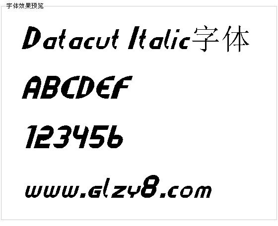 Datacut Italic字体