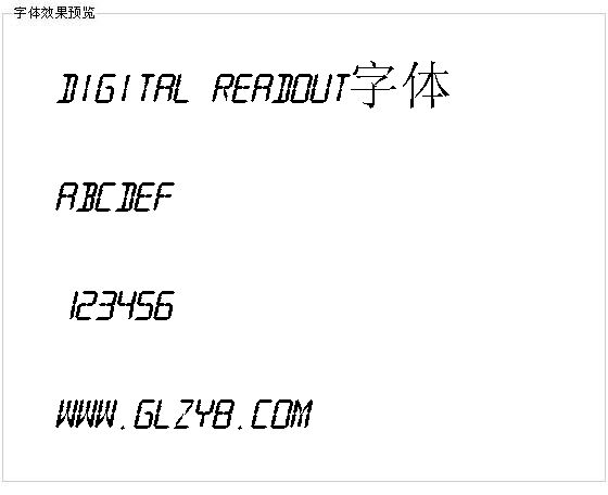 Digital readout字体