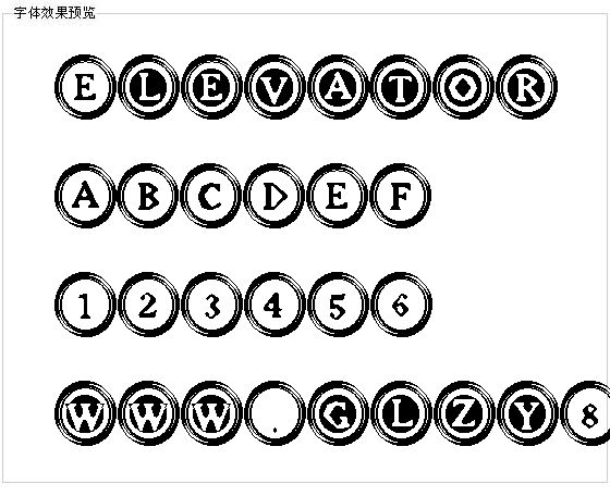 Elevator buttons字体