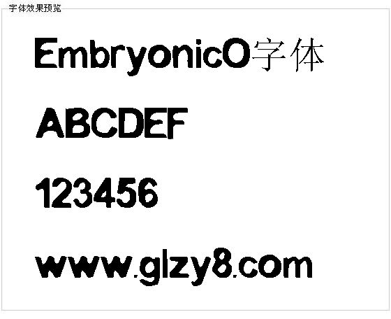 EmbryonicO字体