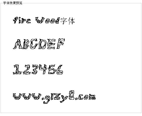 fire wood字体