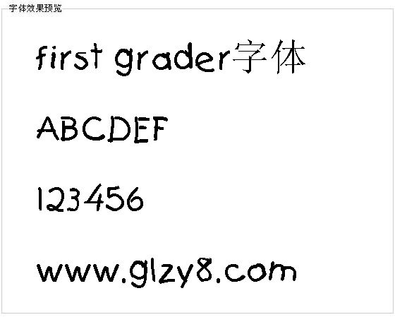 first grader字体