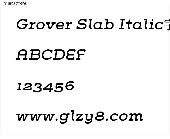 Grover Slab Italic字体